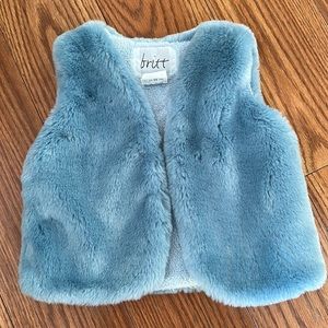 Britt Faux Fur Vest 1-2Y